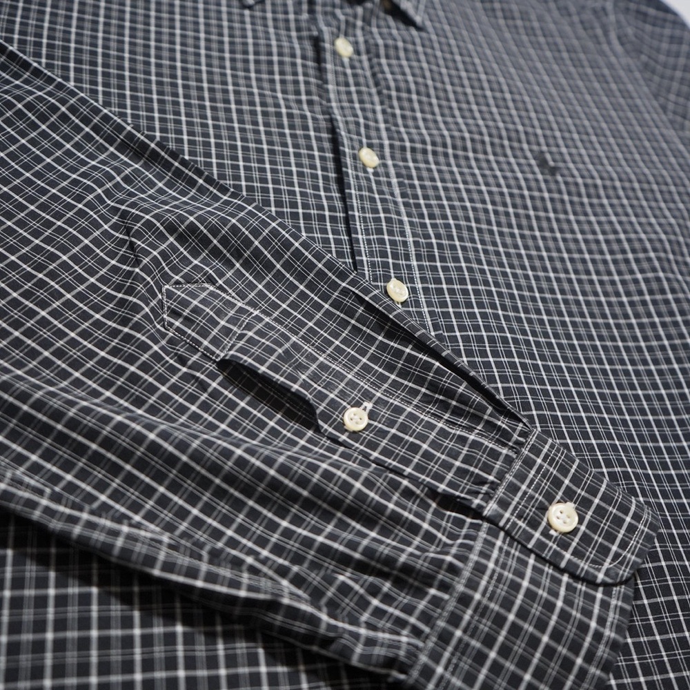 Ralph Lauren Men’s XL Shirt Black and White Button Down Ling Sleeve Classic Fit